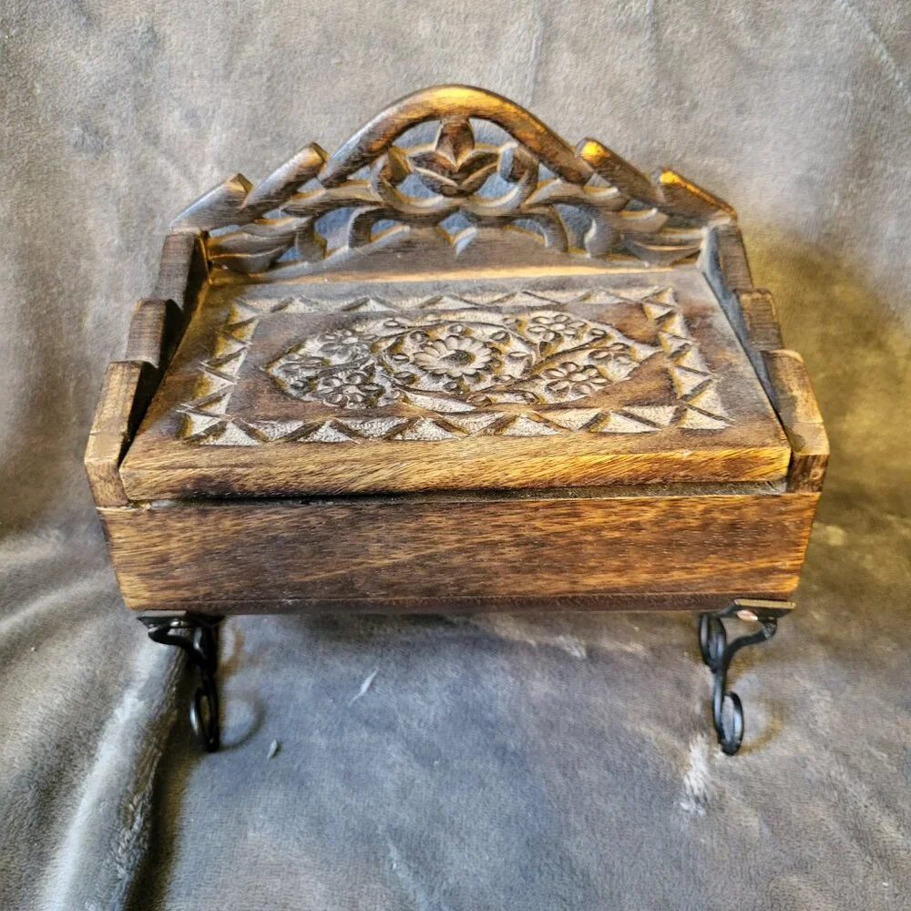 Intricately Carved Wooden Box